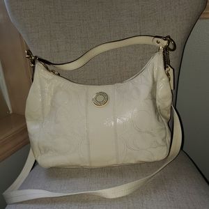 Coach off white patent leather bag